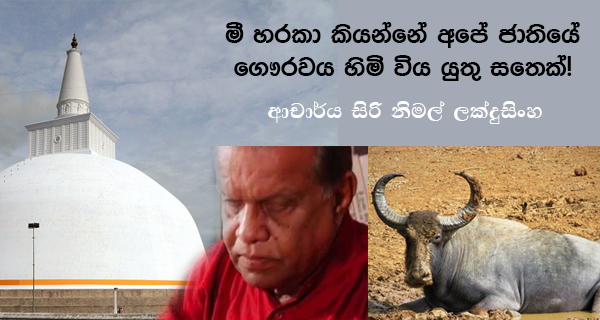 මීහරකා කියන්නේ අපේ ජාතියේ ගෞරවය හිමිවිය යුතු සතෙක්-ආචාර්ය සිරිනිමල් ලක්දුසිංහ