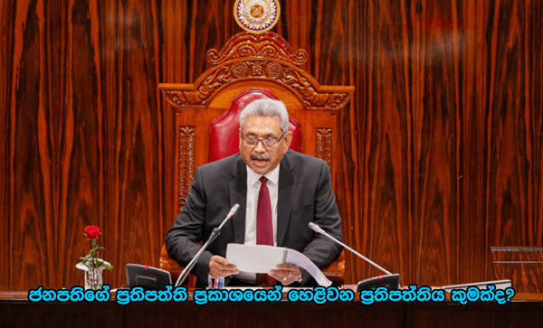 ජනපතිගේ ප්‍රතිපත්ති ප්‍රකාශයෙන් හෙළිවන ප්‍රතිපත්තිය කුමක්ද?