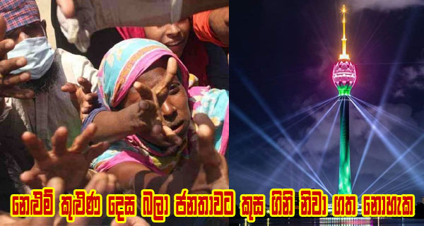 නෙළුම් කුළුණ දෙස බලා ජනතාවට කුස ගිනි නිවා ගත නොහැක