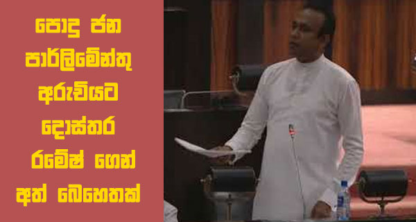 පොදු ජන පාර්ලිමේන්තු අරුචියට දොස්තර රමේෂ් ගෙන් අත් බෙහෙතක්