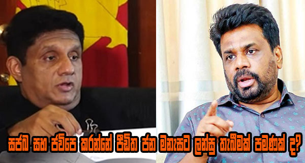 සජබ සහ ජවිපෙ කරන්නේ පීඩිත ජන මනැසට ලන්සු තැබීමක් පමණක් ද?