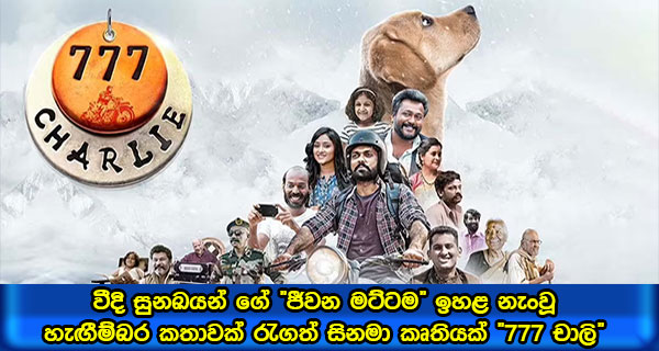 වීදි සුනඛයන් ගේ “ජීවන මට්ටම” ඉහළ නැංවූ හැඟීම්බර කතාවක් රැගත් සිනමා කෘතියක් ‘777 චාලි’