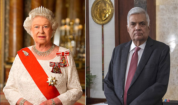 ජනපති රනිල්ට එලිසබෙත් රජින ගෙන් සුබ පැතුම්