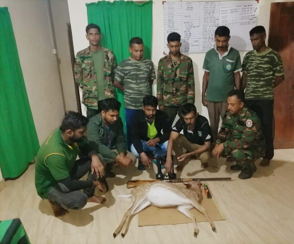 තිත් මුවකු මරා යතුරු පැදියකින් රැගෙන යමින් සිටි දෙදෙනකු අධිකරණයට