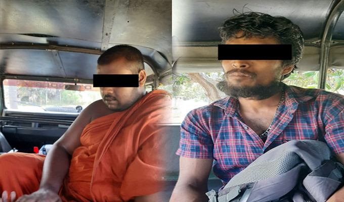 වාලම්පූරි “බෙලි කටුවක්” සමඟ භික්ෂුවක් හා තවත් අයෙක් අත් අඩංගුවට