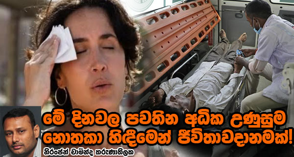 මේ දිනවල පවතින අධික උණුසුම නොතකා හිඳීමෙන් ජීවිතාවදානමක්!