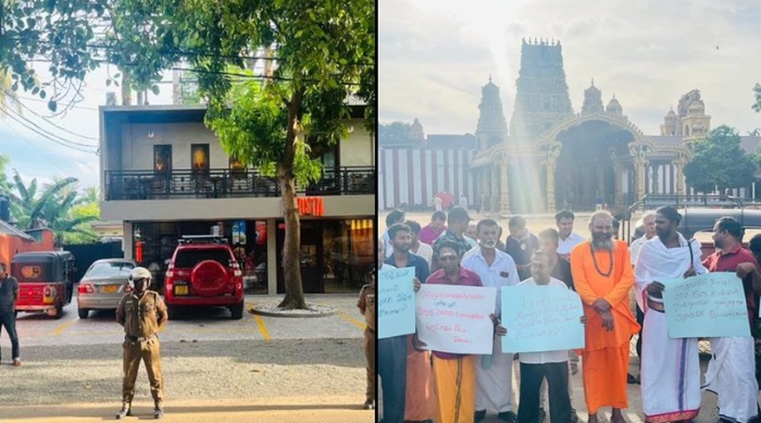 නල්ලූර් කෝවිල් සීමාවේ කෝපි හලකට විරෝධයක්